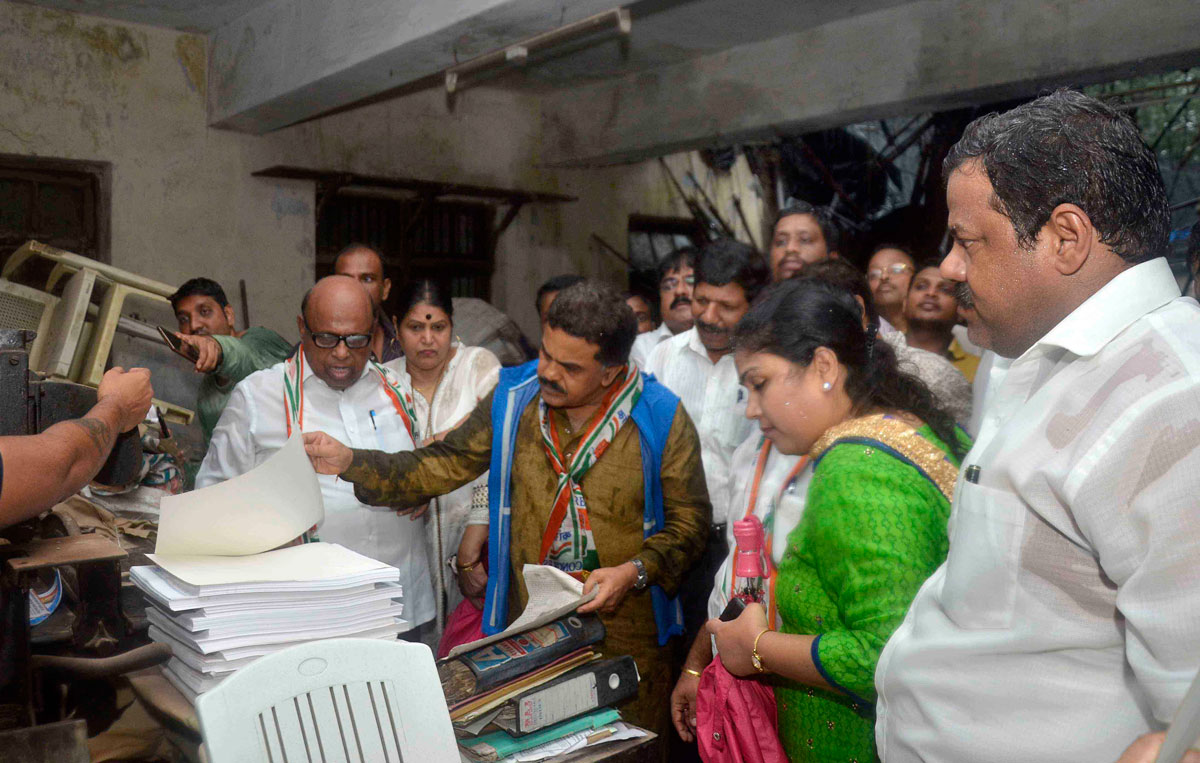 Mumbai Congress President Sanjay Nirupam visited Demolished Historic Buddha Bhushan Printing Press & Ambedkar Bhavan at Dadar.