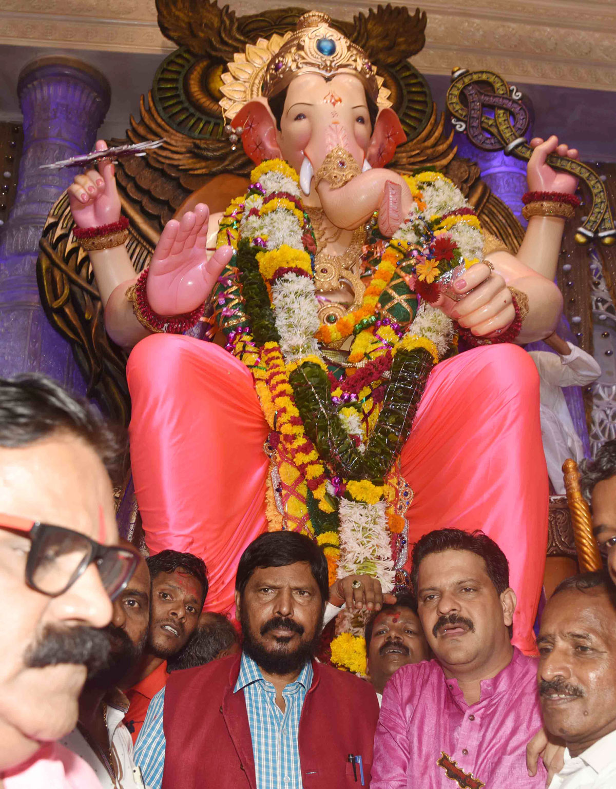 RPI Leader Social Justice & Empowerment Minister Ramdas Athawale for Lalbaugh Raja Darshan.