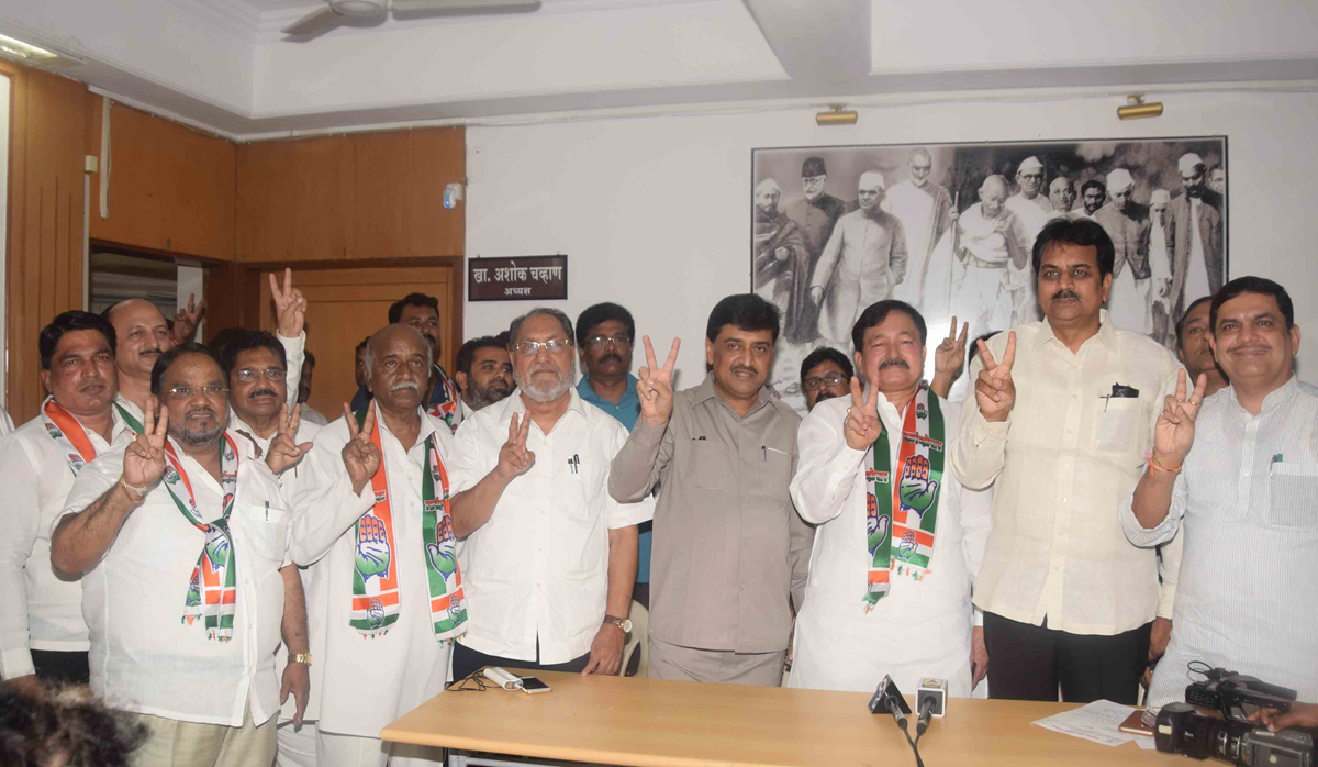 MPCC President Ashokrao Chavan at Tilak Bhavan Dadar.