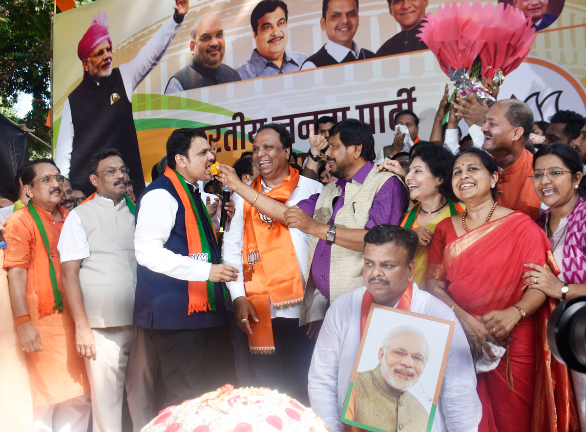 Mahayuti Victory Celebration in Mumbai.