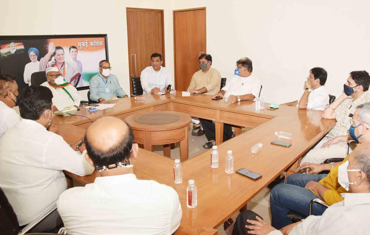 AICC Secretary Incharge (Maharashtra), Ashish Dua and Mumbai Congress President Eknath Gaikwad Meeting at Rajiv Gandhi Bhavan.