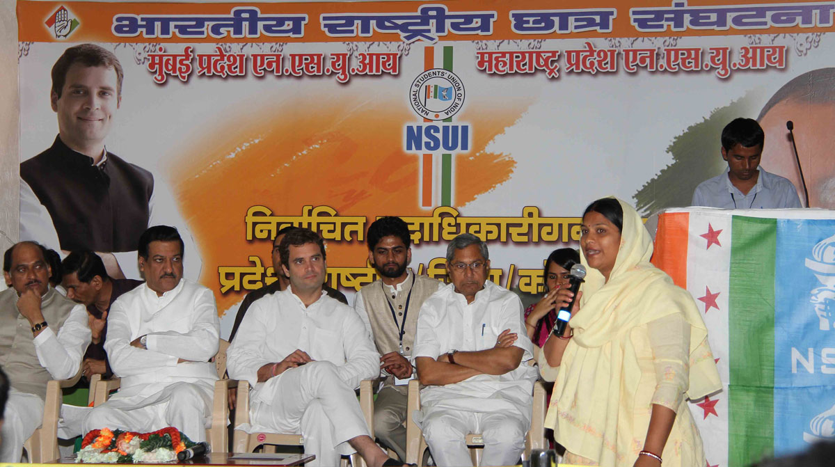 AICC GEN SEC AND M.P SHRI RAHUL GANDHI INTERACTION WITH NSUI TEAM IN MUMBAI AT BHAIDAS HALL.