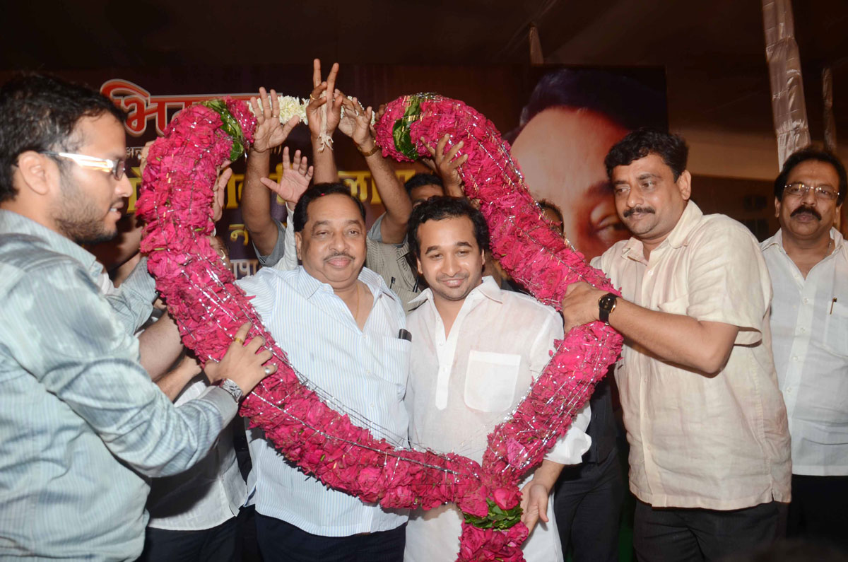 MINISTER NARAYANRAO RANE & SWABHIMAN SANGHTNA PRESIDENT NITESH RANE IN MUMBAI.