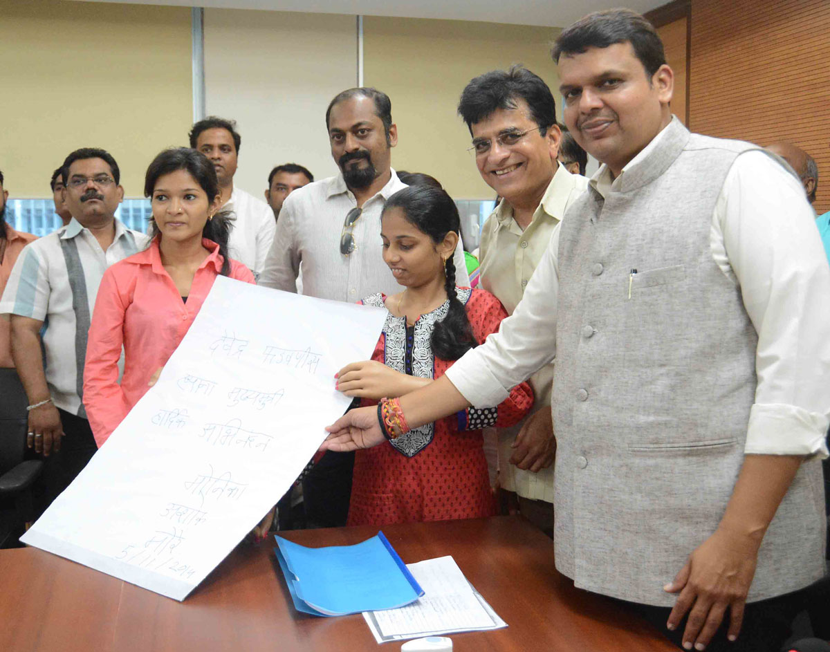 Chief Minister Devendra Fadnavis & MP.Kirit Somaiya at Mantaralaya.