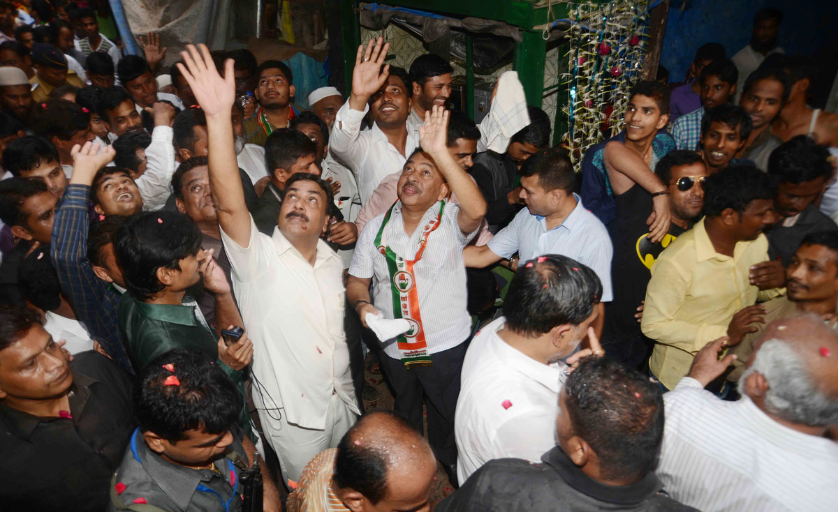 176-Bandra(E) Assembly Constituency Congress-NCP Candidate Narayanrao Rane Rally at Baheram Pada & Navpada Bandra.