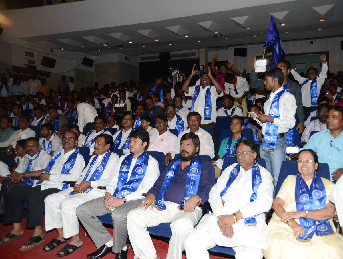 RPI leader Ramdas Athawale during RPI Yuvak Maha Melava at Y.B.Chavan.
