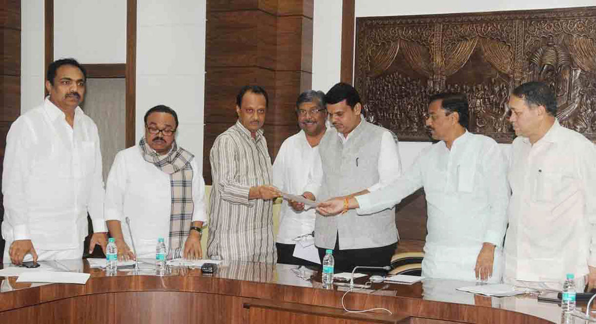 NCP MLA's Delegation meets Chief Minister Devendra Fadnavis at Varsha Bunglow.