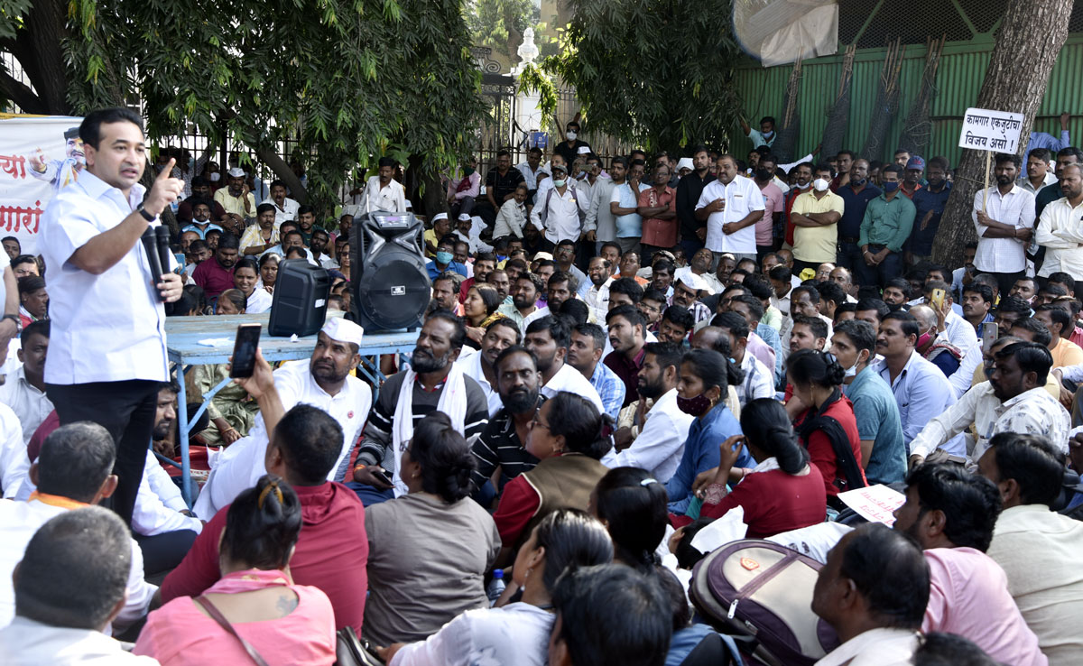 MLA Nitesh Rane at Azad Maidan.