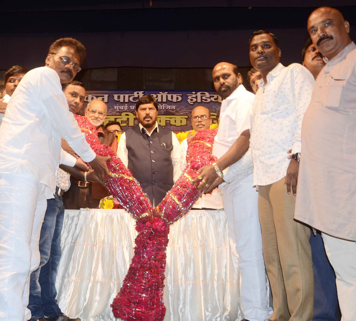 Social Justice & Empowerment MOS Ramdas Athawale during "Slum Movement" Conference on Slums Mumbai.