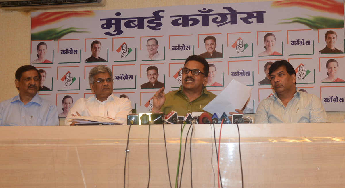 MRCC President Sanjay Nirupam Press Conference at Rajiv Gandhi Bhavan Azad Maidan CST Mumbai.