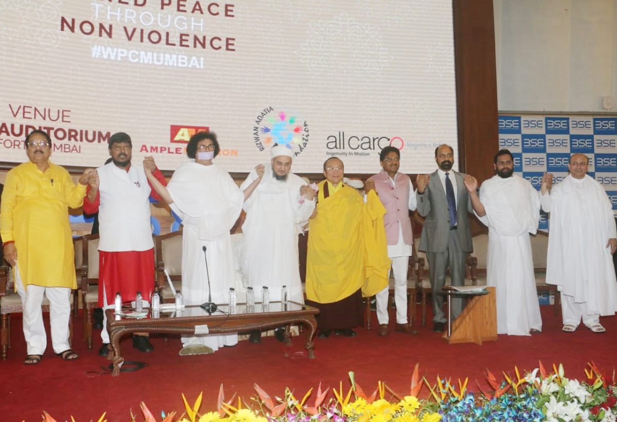 On The Eve of 150th Mahatma Gandhi Birth Anniversary " World Peace Through Non Violence " at BSE Auditorium.