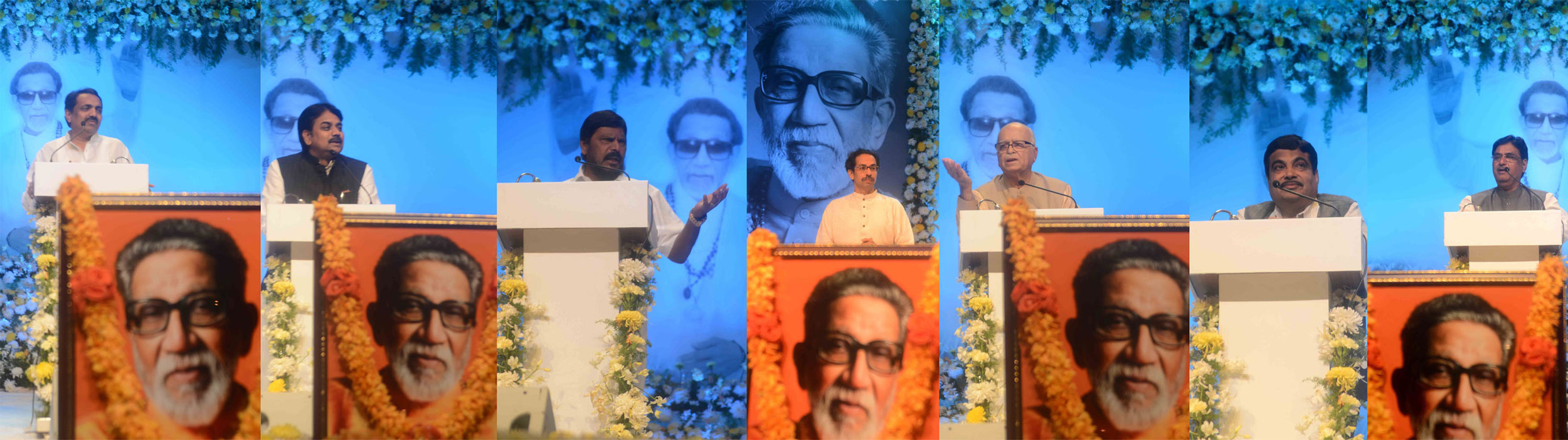 ALL PARTY LEADER'S AT SHANMUKHANAND HALL FOR CONDOLENCE MEETING OF SHIVSENA PRAMUKH LATE BALASAHEB THAKARE.