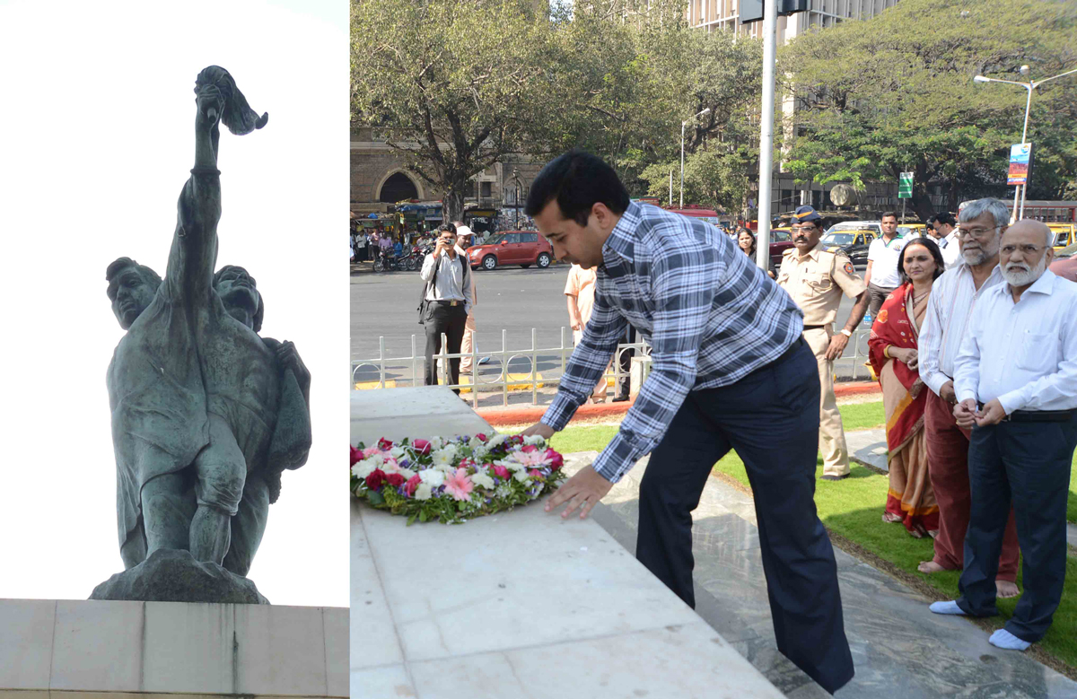 SWABHIMAAN SANGHATNA PRESIDENT NITESH NARAYANRAO RANE AT HUTATMA CHOWK.