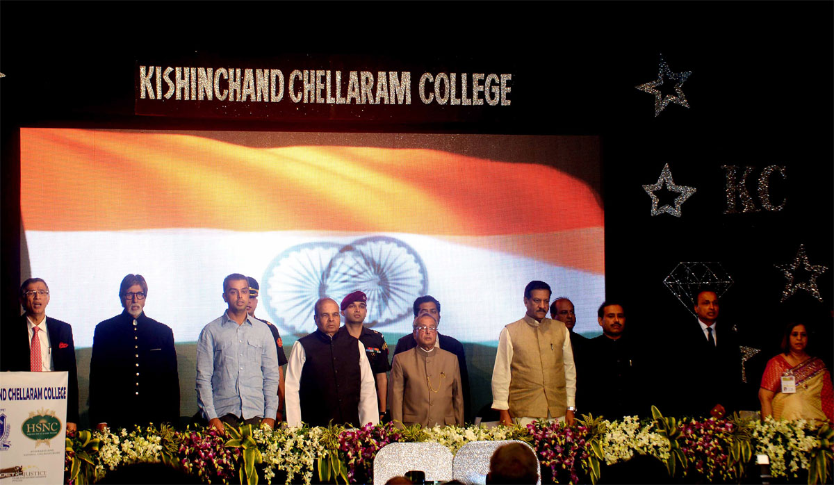 President Of India Pranab Mukherjee During 60th Anniversary Diamond Jubilee Celebration of K.C.College at Churchgate.