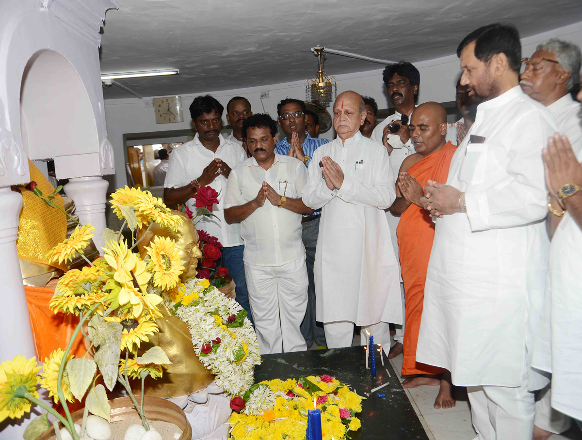 Lok Jan shakti Party National Leader Central Minister Ram Vilas Paswan at Dadar Chaitya Bhoomi.