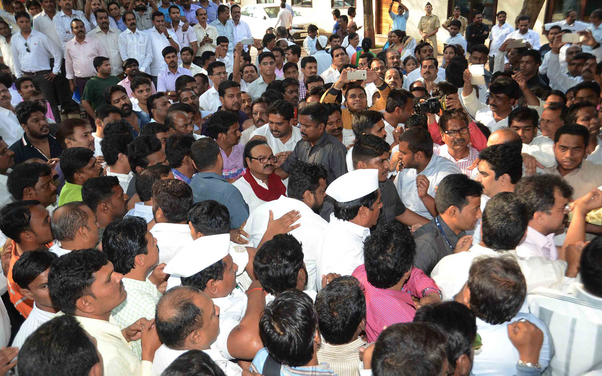 NCP Leader Chagan Bhujabal at NCP Bhavan Mumbai.