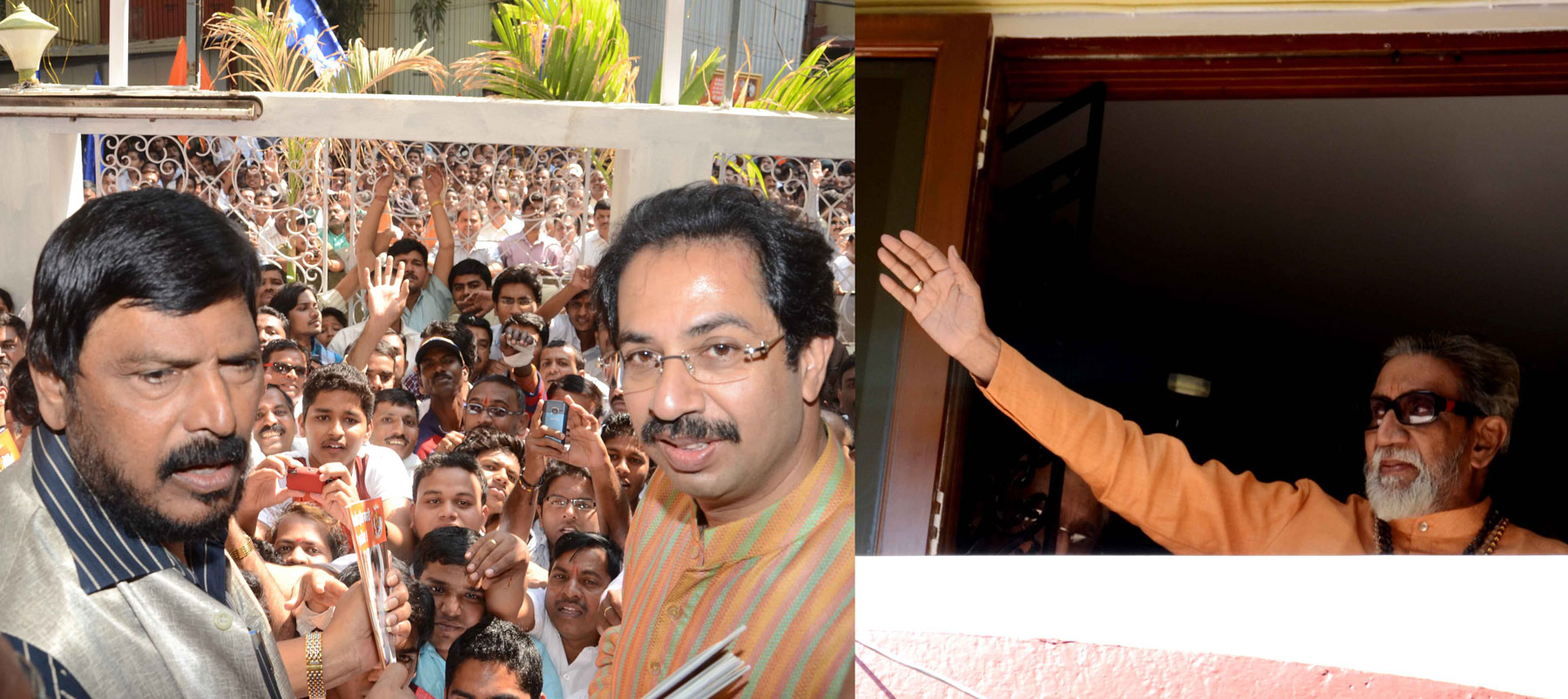 SHIVSENA PRAMUKH BALASAHEB THAKAREY & RPI PRESIDENT RAMDAS ATHAWALE AT MATOSHRI