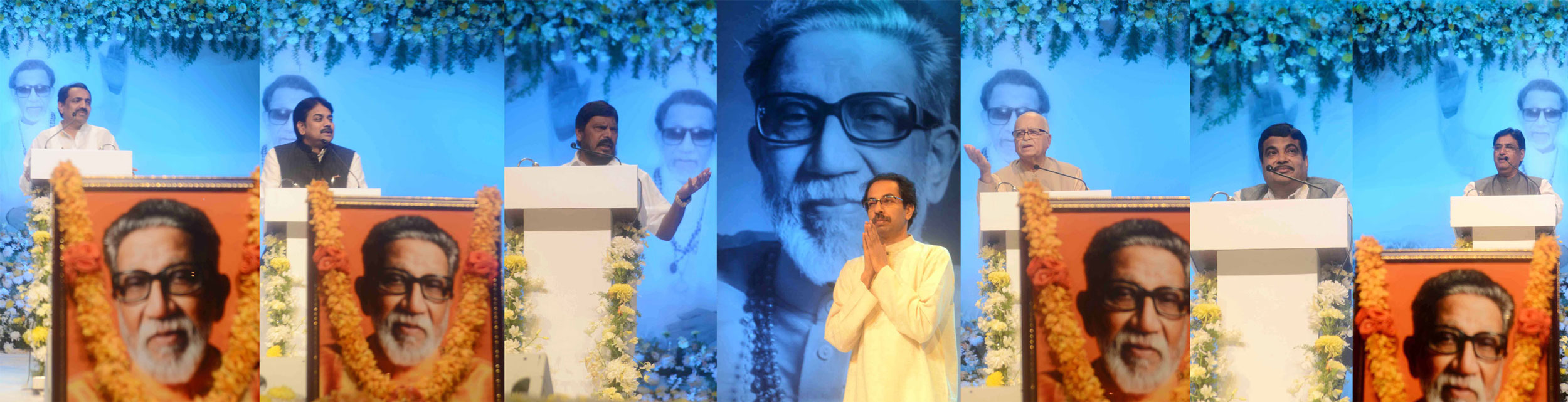 ALL PARTY LEADER'S AT SHANMUKHANAND HALL FOR CONDOLENCE MEETING OF SHIVSENA PRAMUKH LATE BALASAHEB THAKARE.