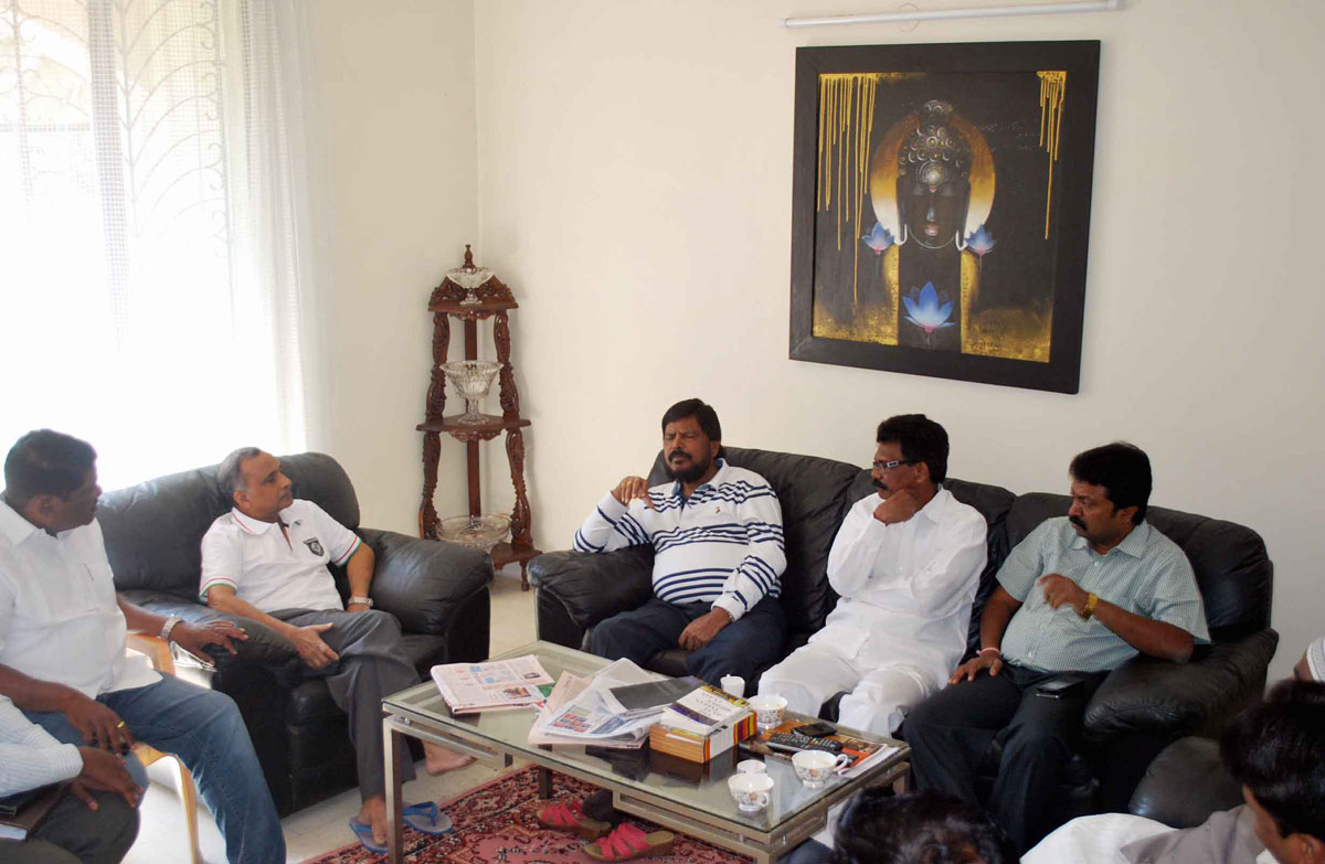 RPI President Ramdas Athawale Meets Uttam Khobragade at Residence Versova.
