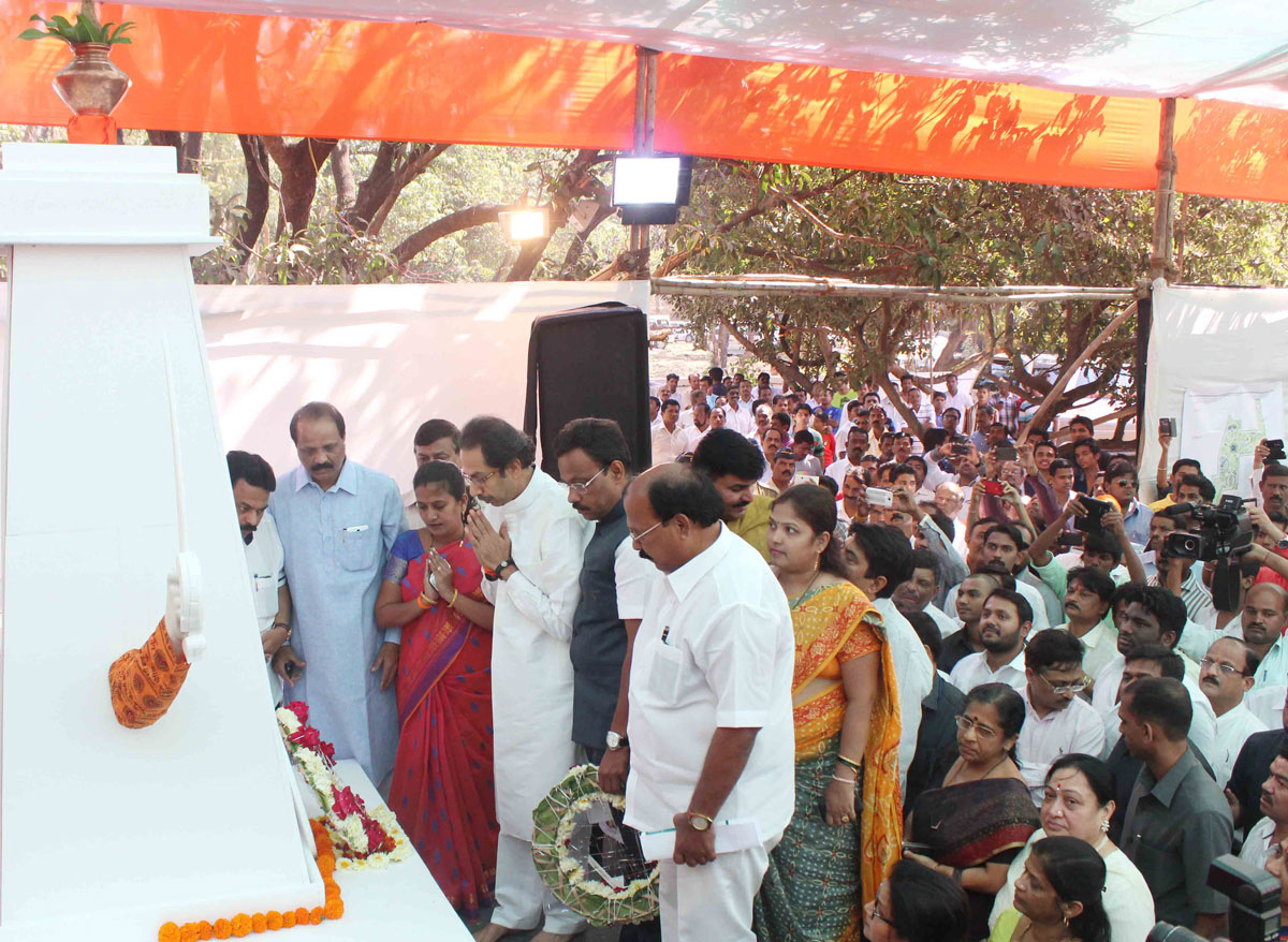 Shivsena Chief Uddhav Thackeray & Minister Vinod Tawade during BhumiPujan of Garden at Naigaon Dadar.