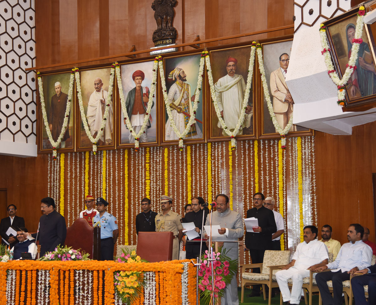Minister's & State Minister's Swearing Ceremony in Cheif Presence of Governor Ch.Vidyasagar Rao,Chief Devendra Fadnavis at Vidhan Bhavan.