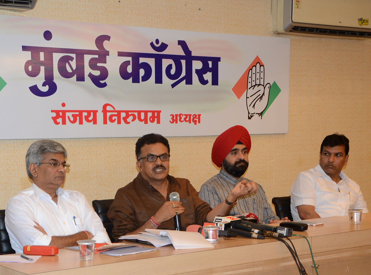 Mumbai Congress President Sanjay Nirupam Press Conference at Rajiv Gandhi Bhavan.
