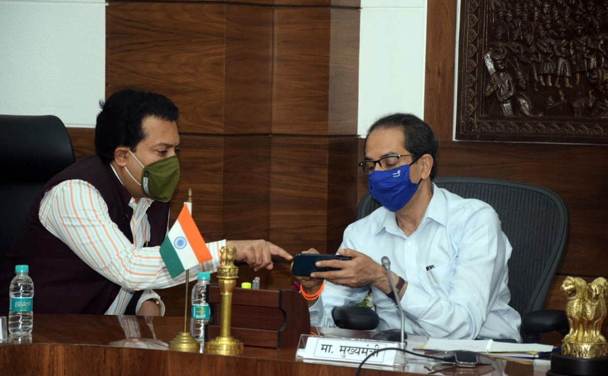 Chief Minister of Maharashtra Uddhav Balasaheb Thackarey & Minister Amit Vilasrao Deshmukh during meeting at Mantralaya.
