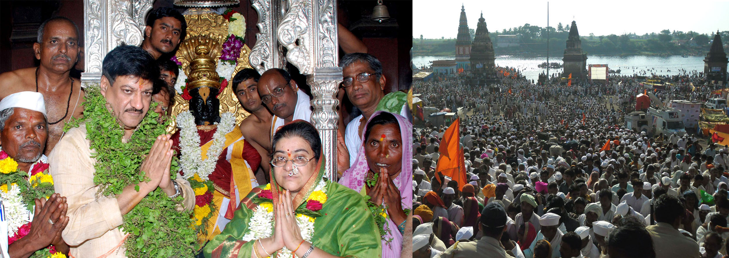 CHIEF MINISTER PRITHVIRAJ CHAVAN & MRS.SATVSHILA CHAVAN AT PANDHARPUR ON OCCASION ASHAD EKADASHI.