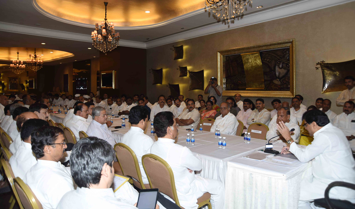 MPCC Meeting in Chief Presence of MPCC President Ashokrao Chavan at MCA Wankhede Stadium.
