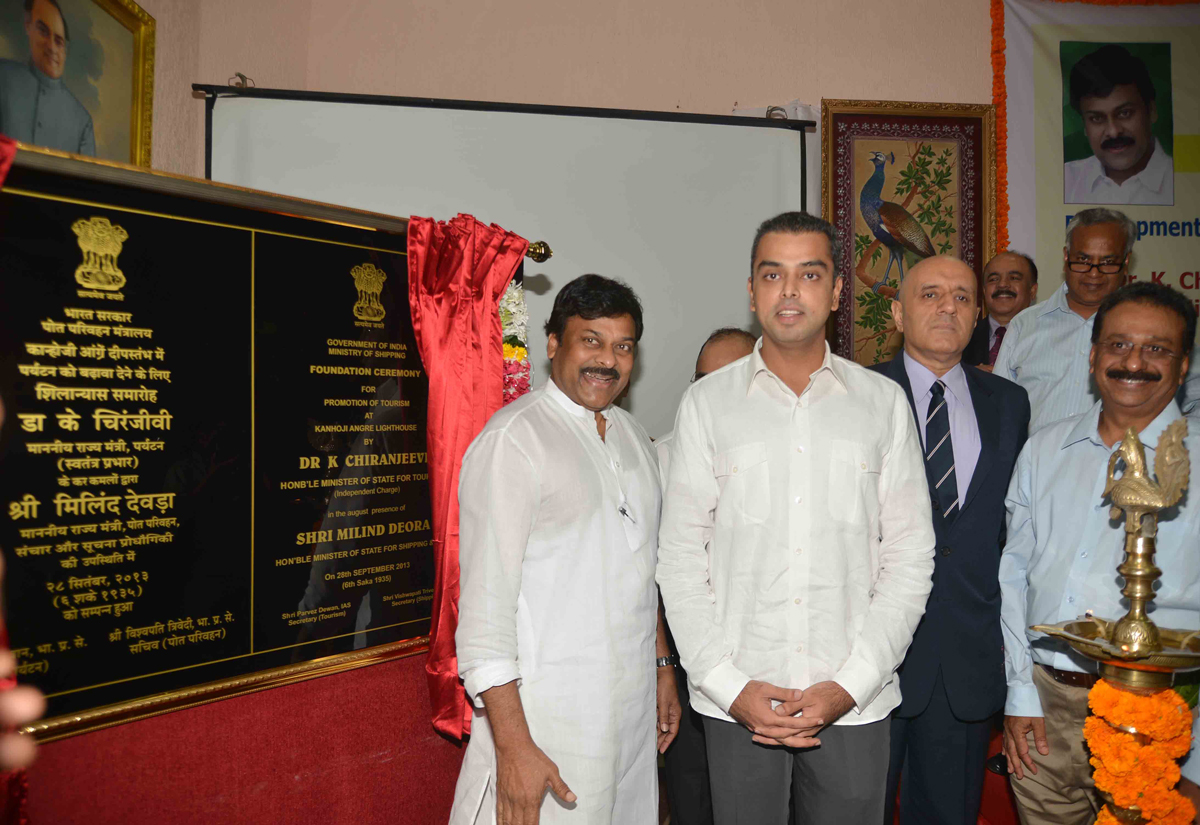 JOINT PRESS CONFERENCE UNION MINISTER OF TOURISM DR. K. CHIRANJEEVI & MINISTER OF STATE FOR SHIPPING & MP. MILIND DEORA AT BPT. BLDG BALLARD ESTATE.
