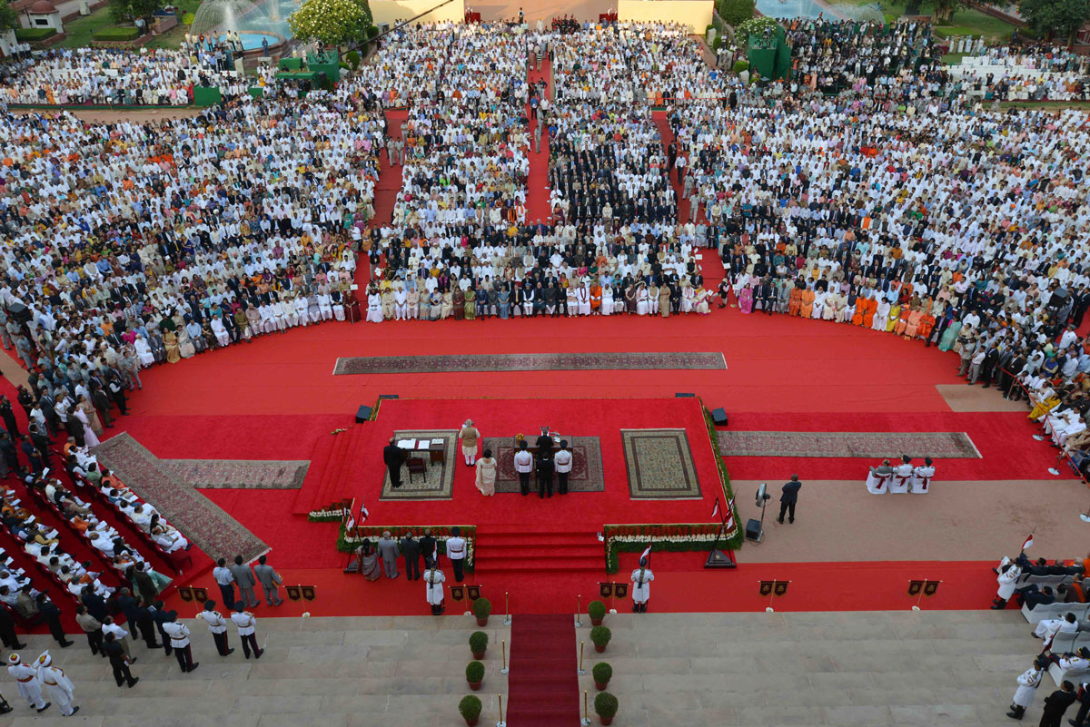 Prime Minister Narendra Modi Swearing Ceremony at Rashtrapati Bhavan New Delhi.