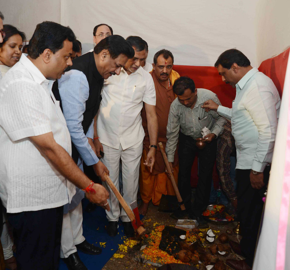 CHIEF MINISTER PRITHVIRAJ CHAVAN & MINISTER MOHD.ARIF NASIM KHAN FOR FOUNDATION STONE CEREMONY OF MATERNITY HOSPITAL AT CHANDIVILI.