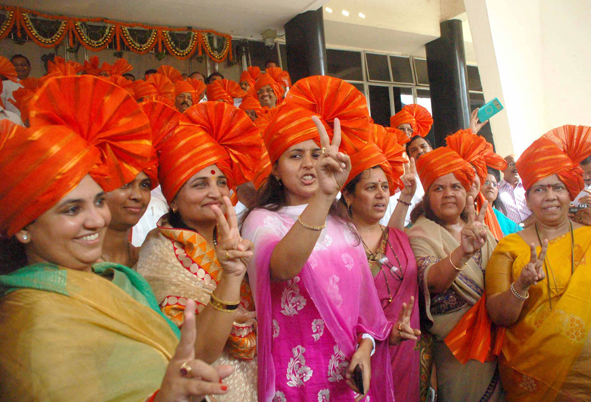 BJP MLA's at Vidhan Bhavan.
