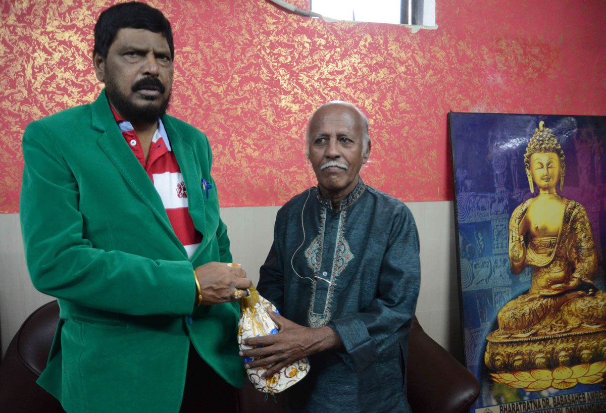 RPI President MP.Ramdas Athawale Press Conference at Savidhan Bunglow Bandra.