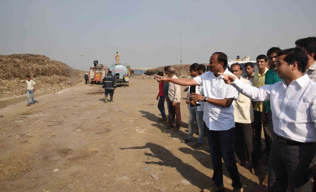MLA Nitesh Narayanrao Rane visit Deonar Dumping Ground Fire Place.