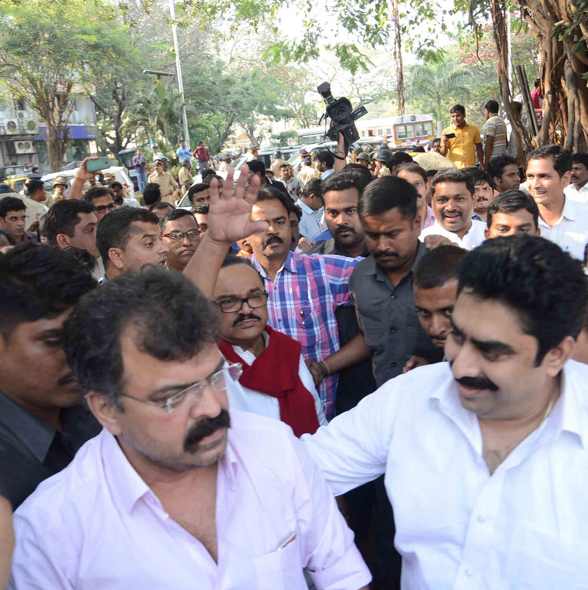 NCP Leader Chagan Bhujabal at NCP Bhavan Mumbai.