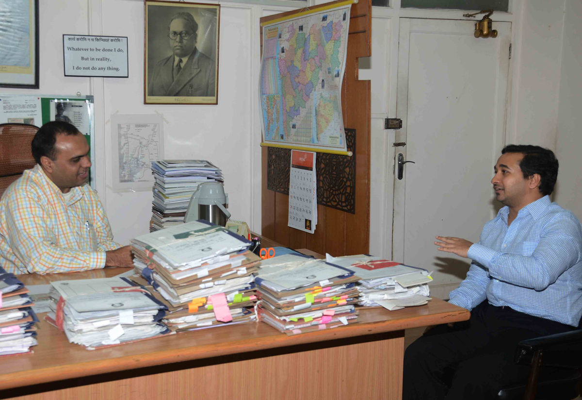 SWABHIMAAN SANGHTANA PRESIDENT NITESH RANE AT ST MAHAMANDAL OFFICE.