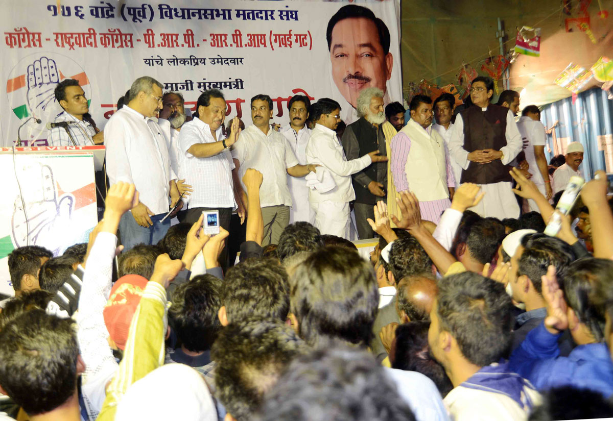 176-Bandra(E) Assembly Constituency Congress-NCP Candidate Narayanrao Rane Public Meeting at Naupada Bandra.