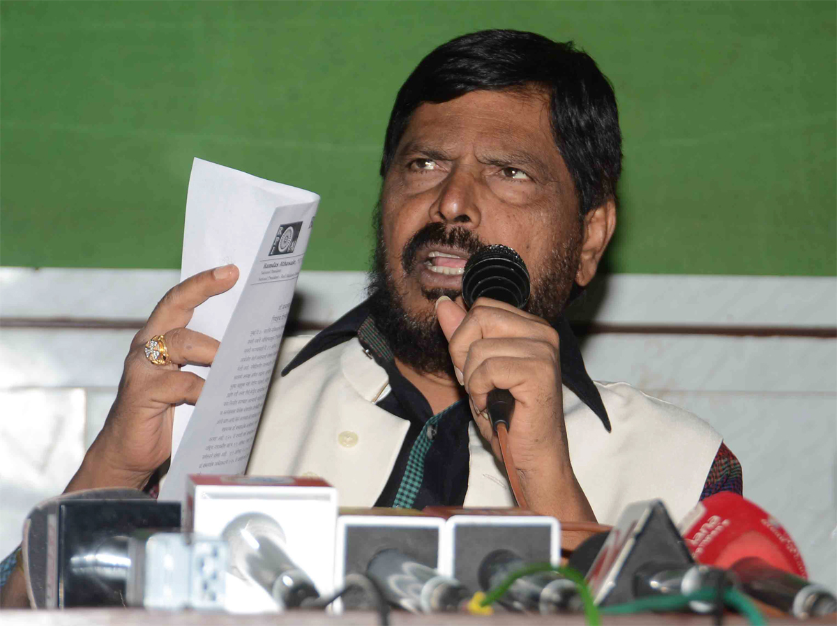 RPI  Leader Ramdas Athawale Press Conference at Mumbai Marathi Patrakar Sangh.