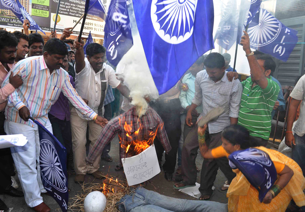 RPI PROTEST AT GOREGAON.