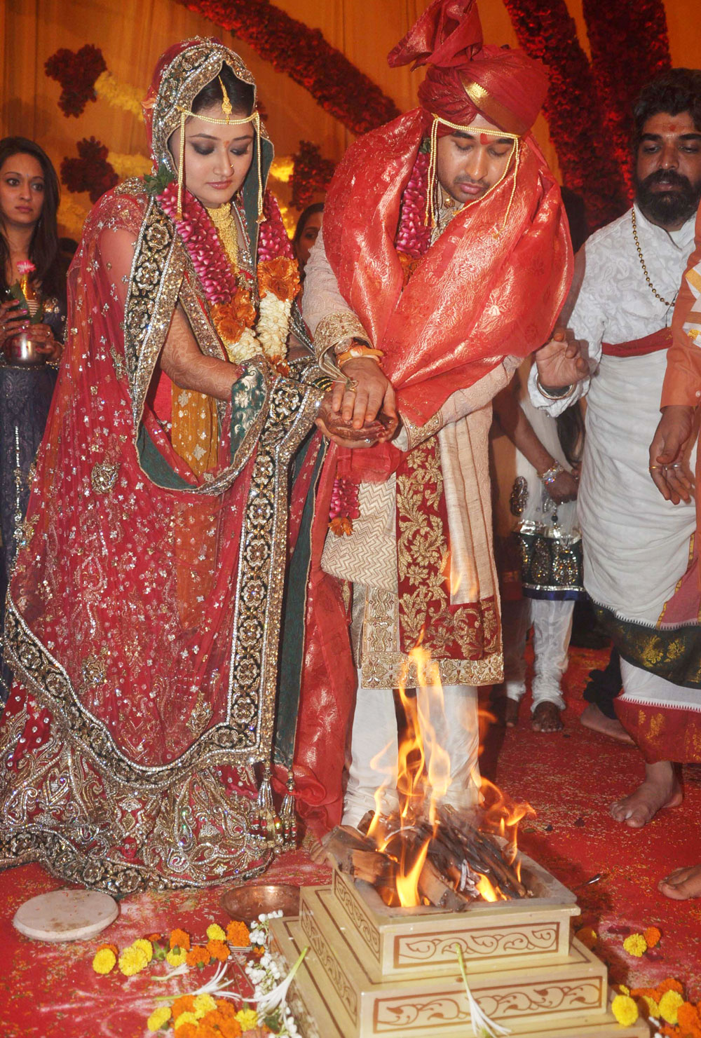 INDUSTRIES,PORTS,EMPLOYMENT & SELF - EMPLOYMENT MINISTER NARAYAN RANE & NILAM RANE SON NITESH RANE WEDDING CEREMONY AT HOTEL GRAND HAYTT KALINA WITH RUTUJA SHINDE IN PRESENCE OF Hon'ble GUEST'S .