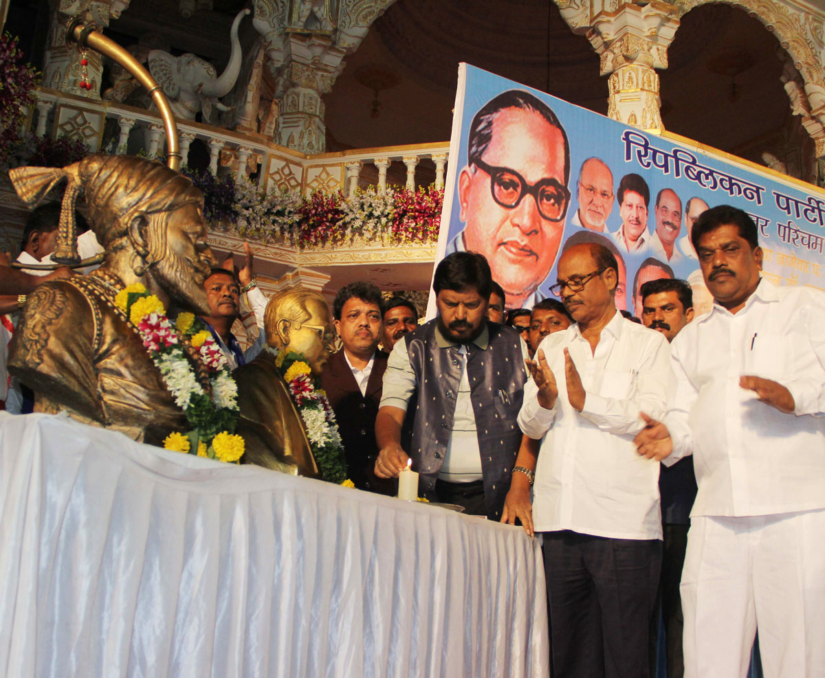 RPI Leader Ramdas Athawale during Rally at Andheri.