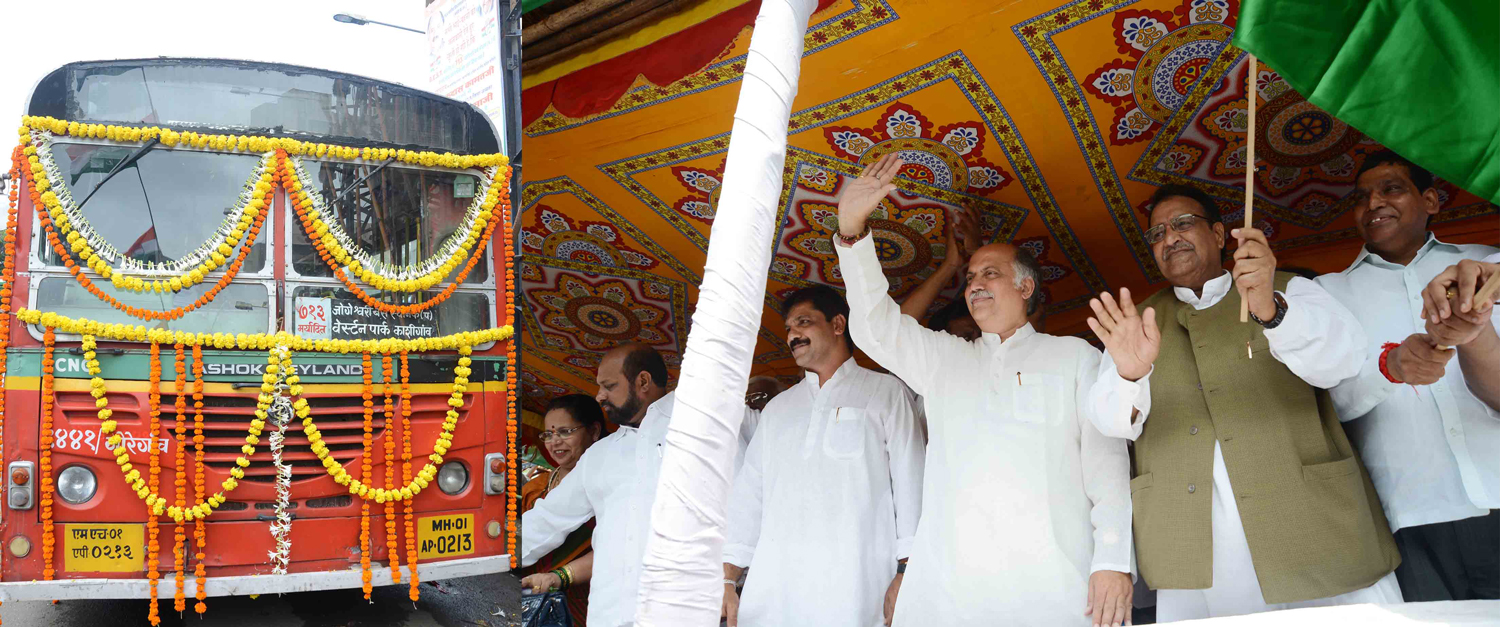 AICC GEN.SEC.& MP.GURUDAS KAMAT TO INAUGURATE B.E.S.T BUS 713 SERVICE AT JOGESHWARI STATION WEST .