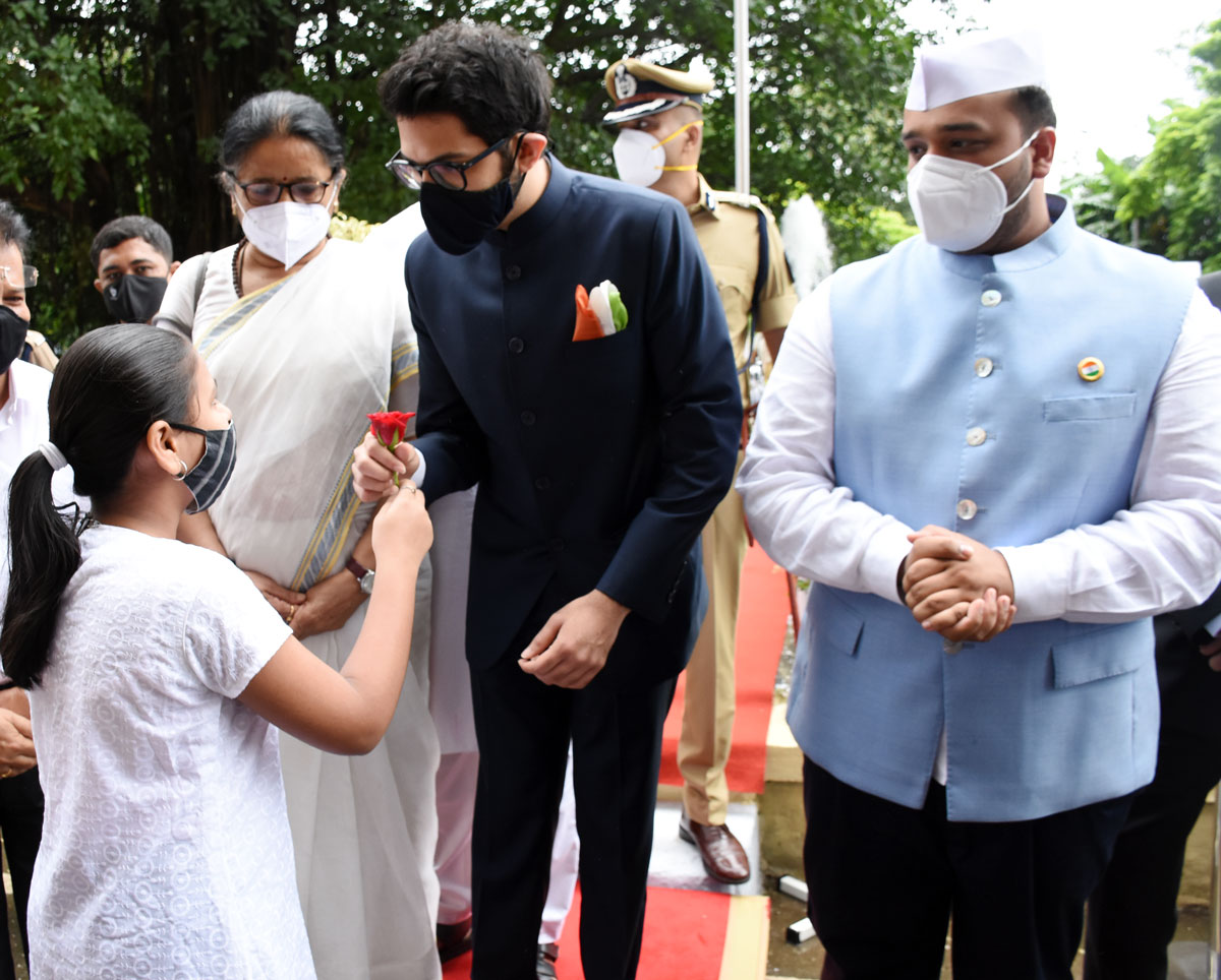 Minister Aditya Thackarey & MLA Zeeshan Siddique on 15th Aug Independence Day at Bandra Collector office.