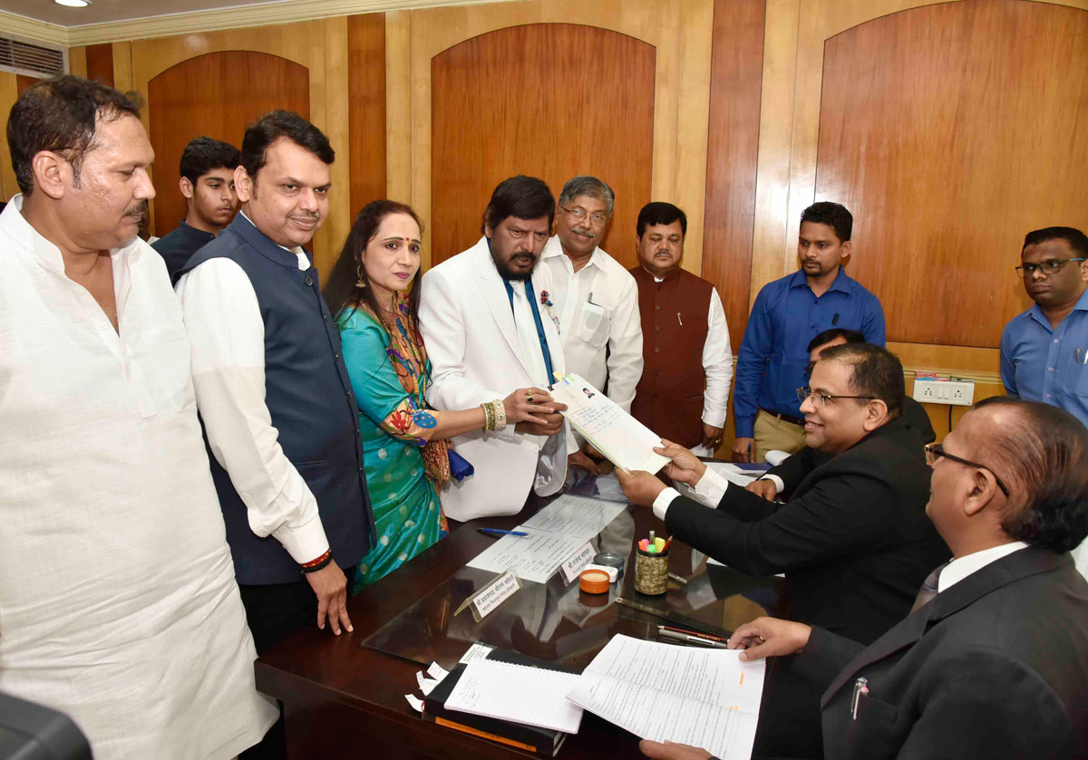 BJP Rajysabha Candidate & RPI President Ramdas Athawale Form Nomination at Vidhan Bhavan.