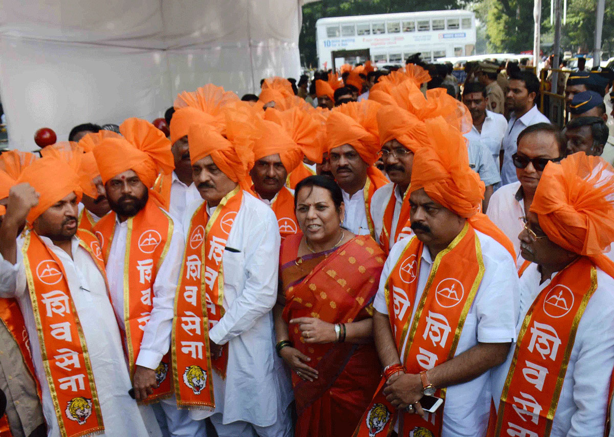 Shiv Sena Newly Elected MLA's On 1st Day Assembly Session at Vidhan Bhavan Mumbai.