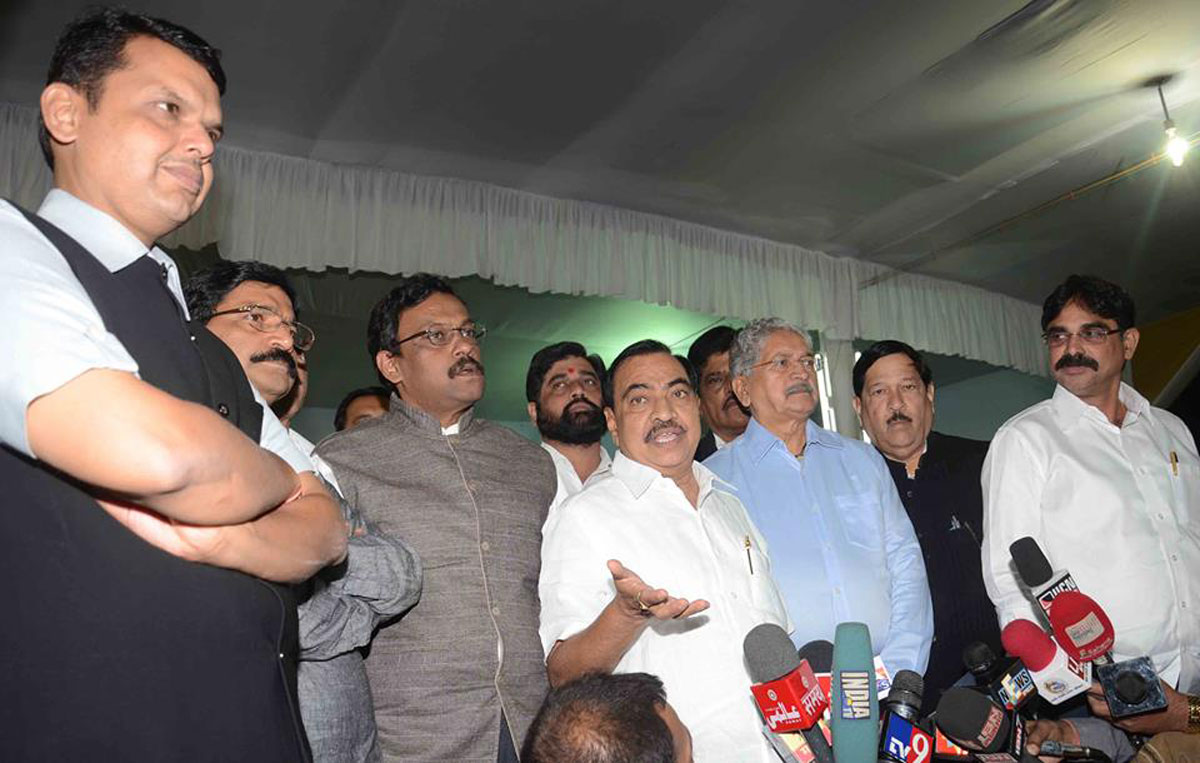 BJP,SHIVSENA,RPI & MNS opposition party Leader's Press conference at Nagpur Ravi bhavan on winter session.