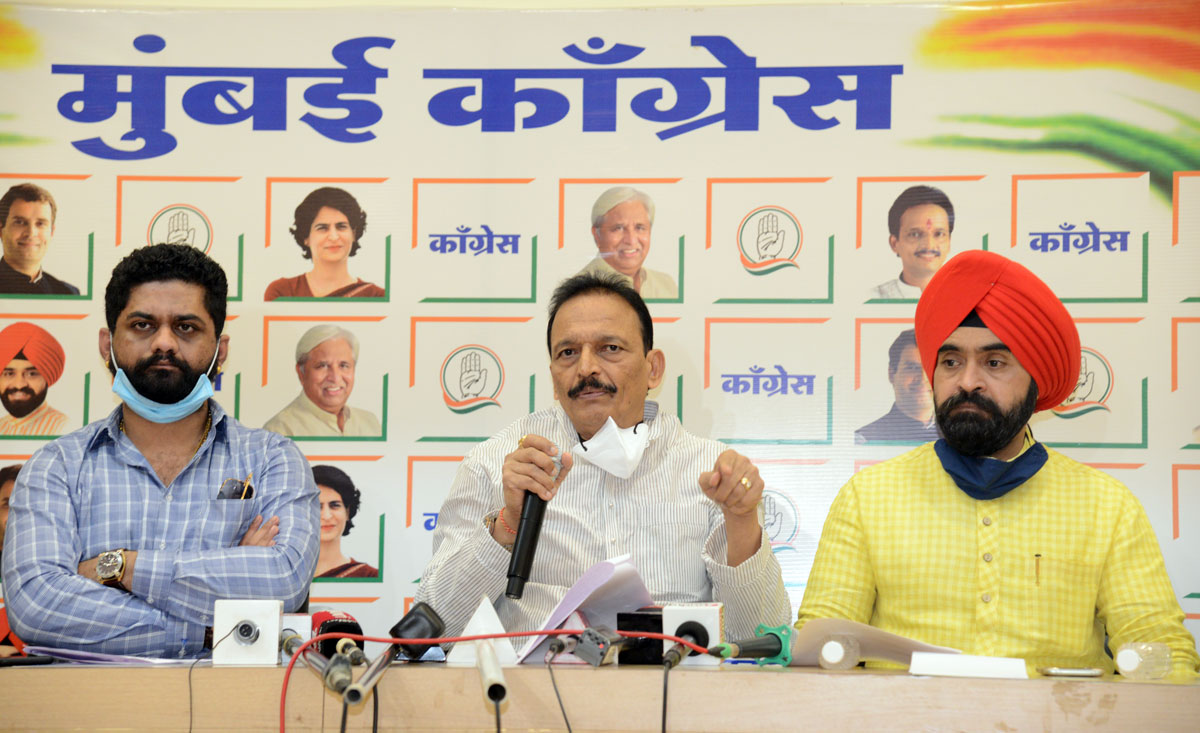 MRCC Preident Bhai Jagtap & Working President Charansingh Sapra Press Conference at Rajiv Gandhi Bhavan.