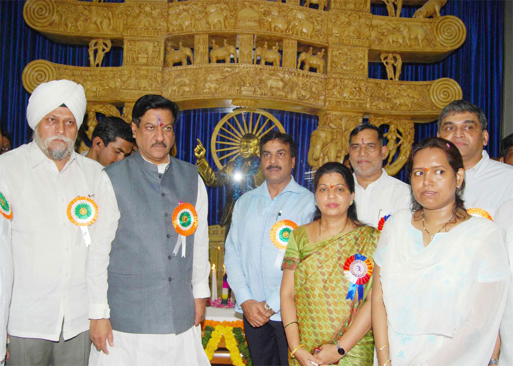 DR. BABASAHEB AMBEDKAR ON HIS 120th BIRTH-ANNIVERSARY AT MAHADA OFFICE.