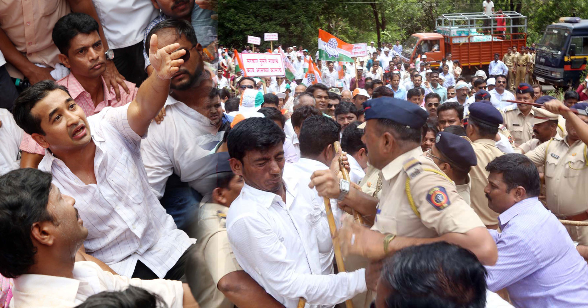 Congress Yuva Leader MLA Nitesh Narayanrao Rane Protest at Sindhudurgh.